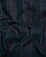 Menston Teal Green With Gray Houndstooth Check Giza Shirt