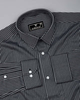 Tossida Black With White Stripe Premium Cotton Shirt