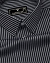 Tossida Black With White Stripe Premium Cotton Shirt