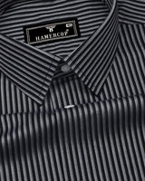 Tossida Black With White Stripe Premium Cotton Shirt