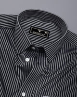 Tossida Black With White Stripe Premium Cotton Shirt