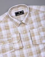 Fosses Cream With White Waffle Dobby Check Shirt