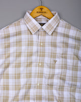 Fosses Cream With White Waffle Dobby Check Shirt