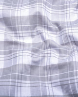Fosses Gray With White Waffle Dobby Check Shirt