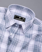 Monorom Gray With White Waffle Dobby Check Shirt