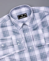 Monorom Gray With White Waffle Dobby Check Shirt