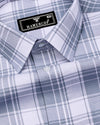 Monorom Gray With White Waffle Dobby Check Shirt