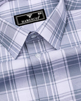 Monorom Gray With White Waffle Dobby Check Shirt