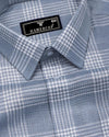 Zip Gray With White Waffle Dobby Check Shirt
