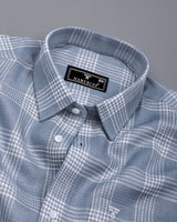 Zip Gray With White Waffle Dobby Check Shirt