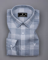 Zip Gray With White Waffle Dobby Check Shirt