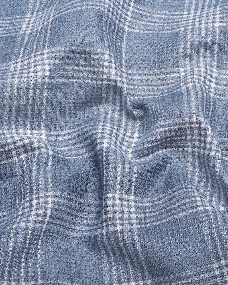 Zip Gray With White Waffle Dobby Check Shirt