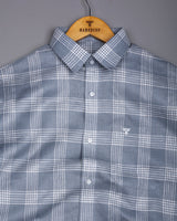 Zip Gray With White Waffle Dobby Check Shirt