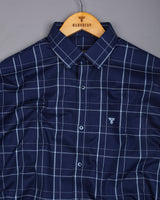 Submarine NavyBlue Dobby Check Premium Giza Shirt