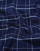 Submarine NavyBlue Dobby Check Premium Giza Shirt
