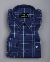 Submarine NavyBlue Dobby Check Premium Giza Shirt