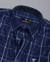 Submarine NavyBlue Dobby Check Premium Giza Shirt