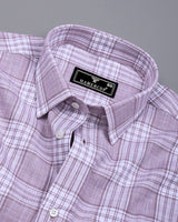 Fifa Onion Pink With White Dobby Check Formal Cotton Shirt