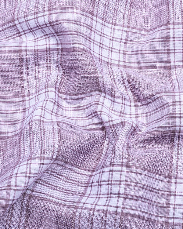 Fifa Onion Pink With White Dobby Check Formal Cotton Shirt