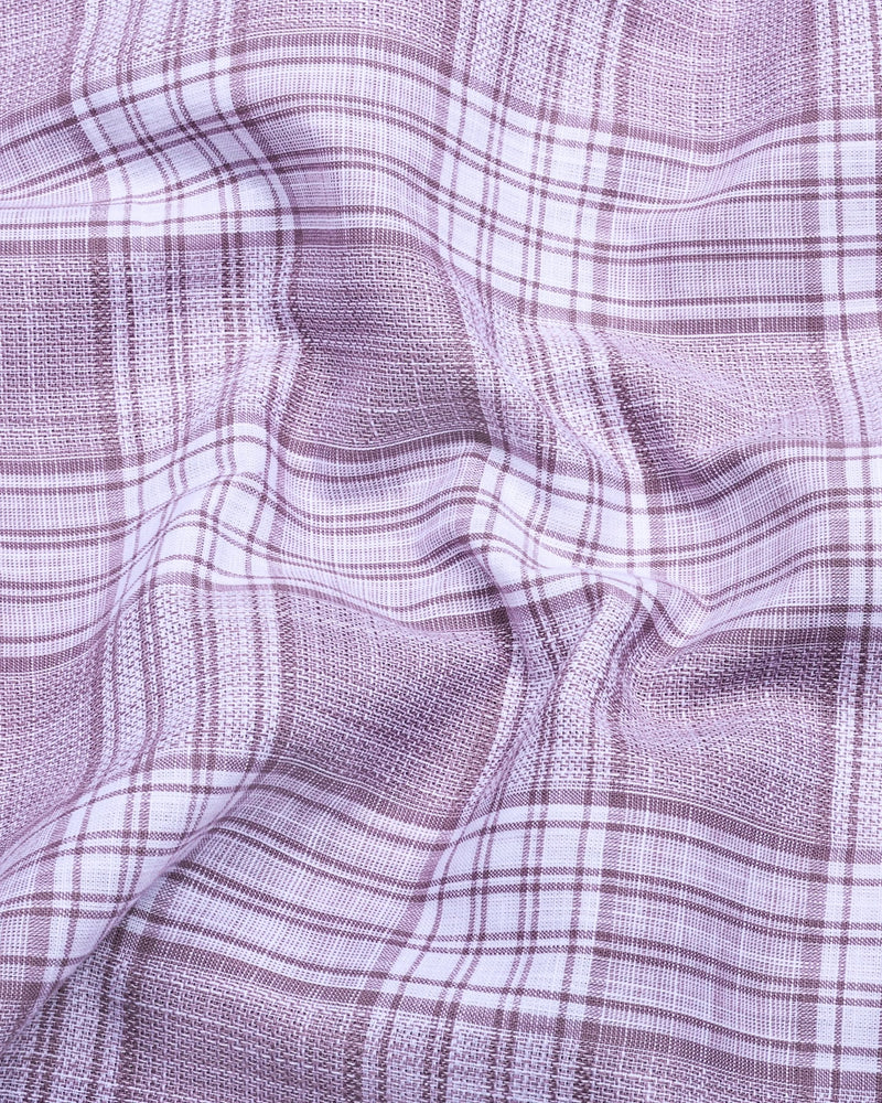 Fifa Onion Pink With White Dobby Check Formal Cotton Shirt