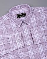 Fifa Onion Pink With White Dobby Check Formal Cotton Shirt