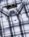 Eden Black With White Waffle Dobby Check Shirt