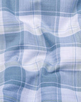 Lupito Gray With White Dobby Check Formal Cotton Shirt