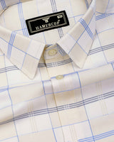 Anzio Cream Jacquard Check Premium Giza Shirt