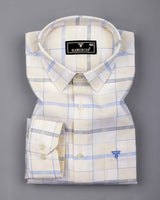 Anzio Cream Jacquard Check Premium Giza Shirt