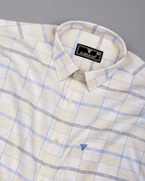 Anzio Cream Jacquard Check Premium Giza Shirt