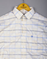 Anzio Cream Jacquard Check Premium Giza Shirt