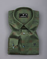 Catechu Green Jacquard Texture Premium Giza Shirt