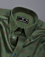 Catechu Green Jacquard Texture Premium Giza Shirt