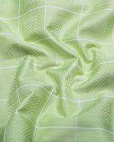 Lunar Green With White Dobby Check Premium Giza Shirt