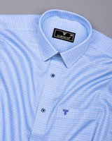 Edessa Blue Formal Check Premium Giza Shirt