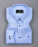 Edessa Blue Formal Check Premium Giza Shirt