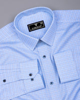 Edessa Blue Formal Check Premium Giza Shirt