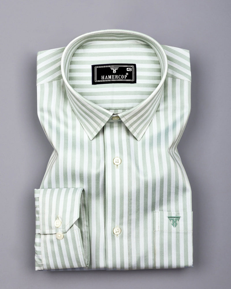 Titanic Pistachio Green With White Twill Stripe Premium Shirt