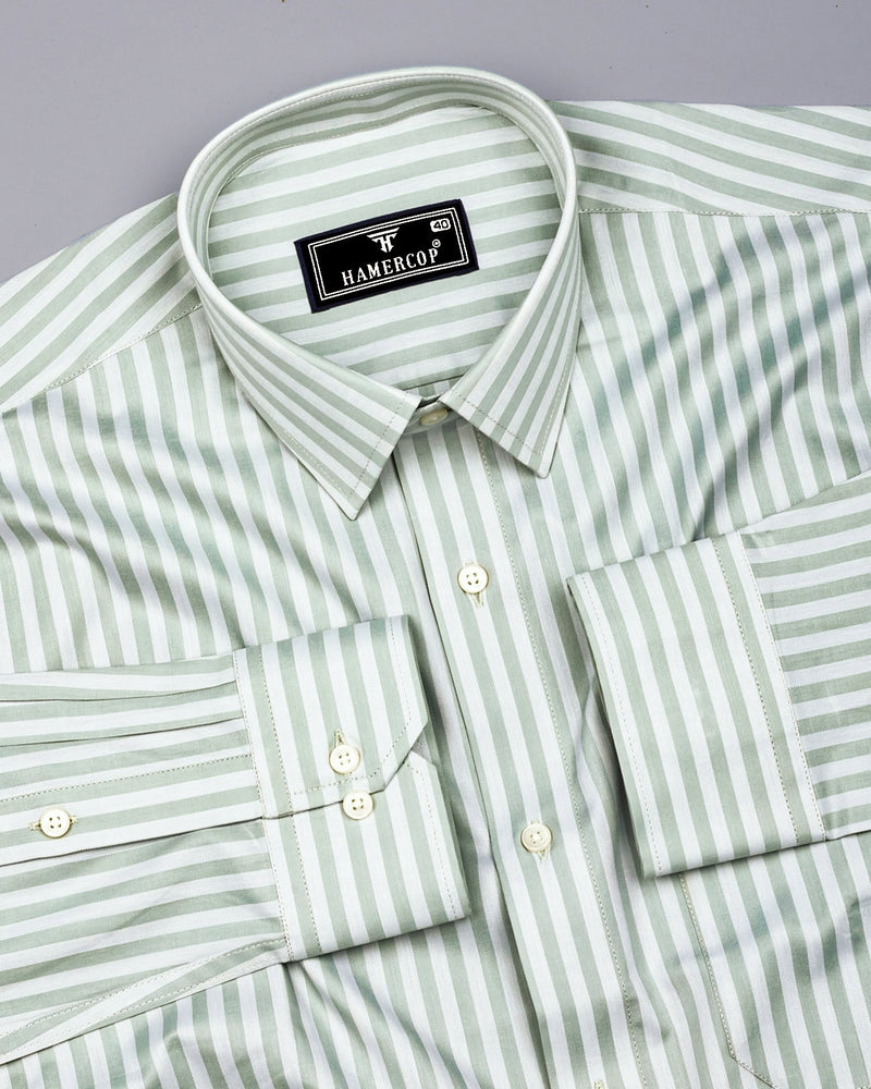Titanic Pistachio Green With White Twill Stripe Premium Shirt