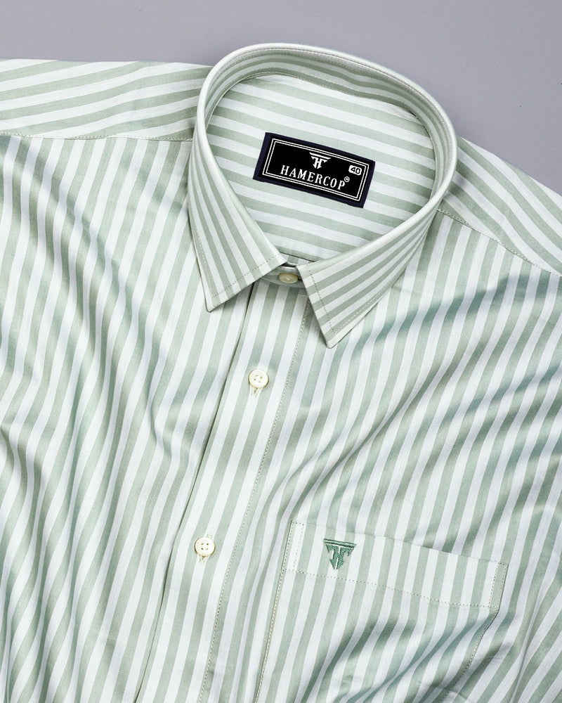 Titanic Pistachio Green With White Twill Stripe Premium Shirt