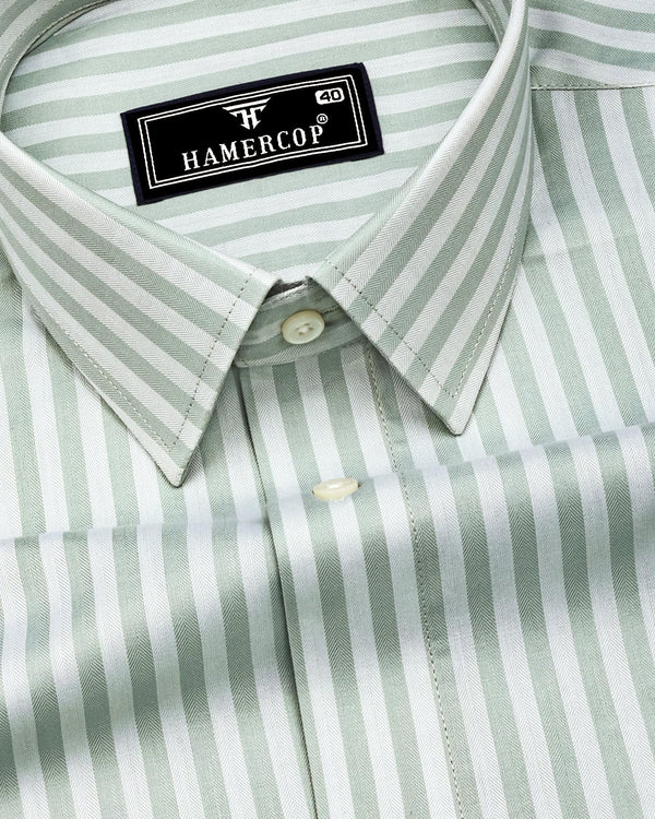 Titanic Pistachio Green With White Twill Stripe Premium Shirt