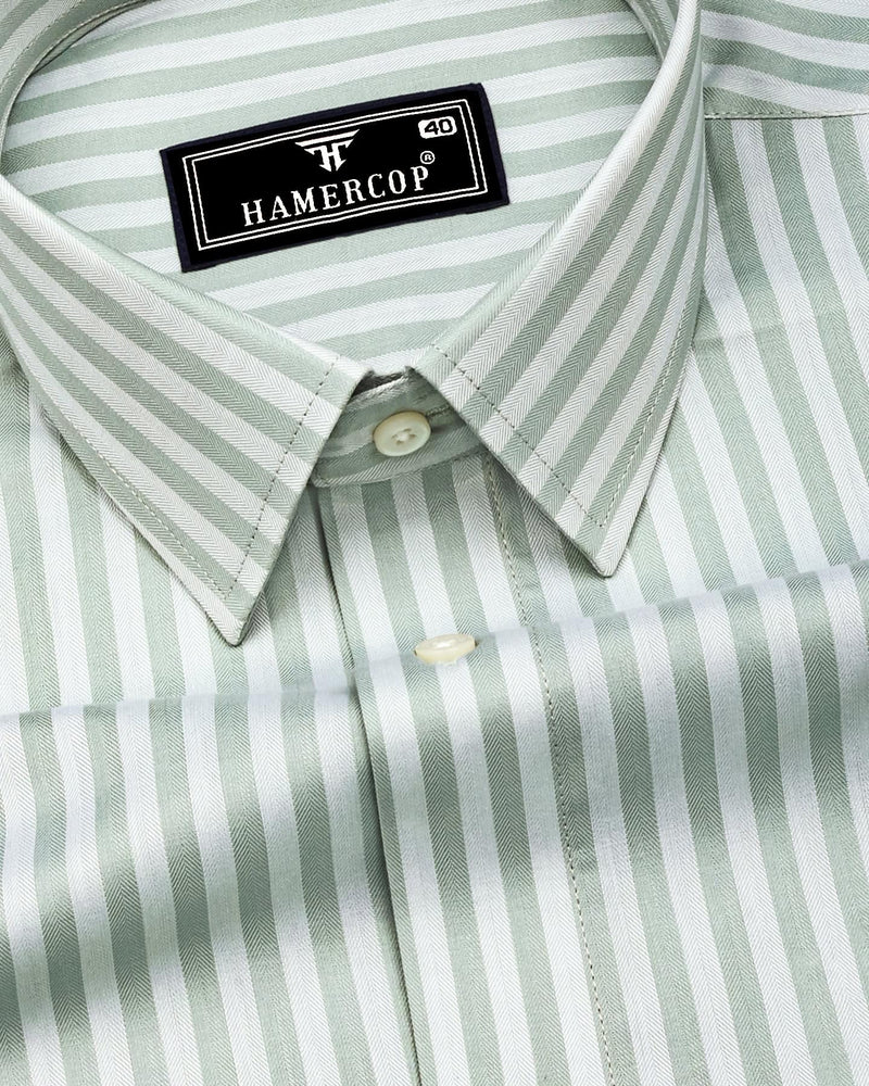 Titanic Pistachio Green With White Twill Stripe Premium Shirt