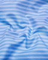 Titanic Blue With White Twill Stripe Premium Cotton Shirt