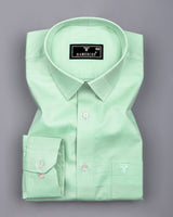 Fleesy Green Jacquard Weft Stripe Premium Giza Shirt