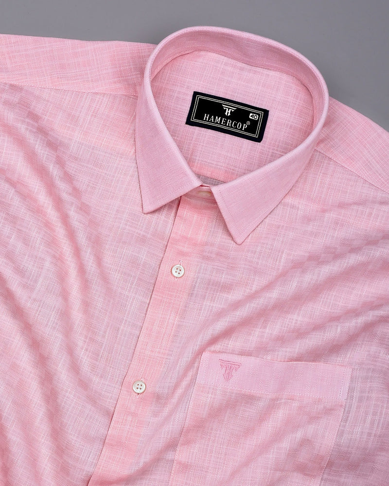 Liza Pink Amsler Dobby Cotton Solid Shirt