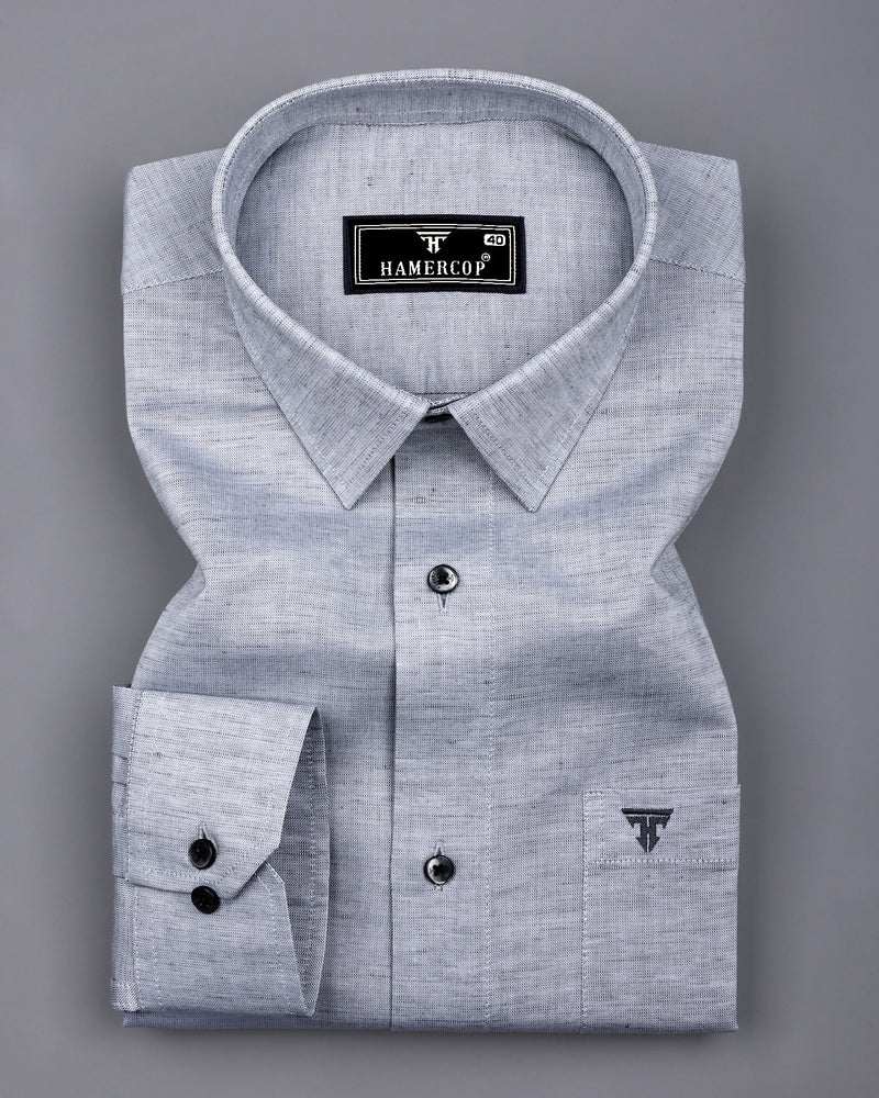 Osaka Gray Luxurious Linen Cotton Formal Shirt