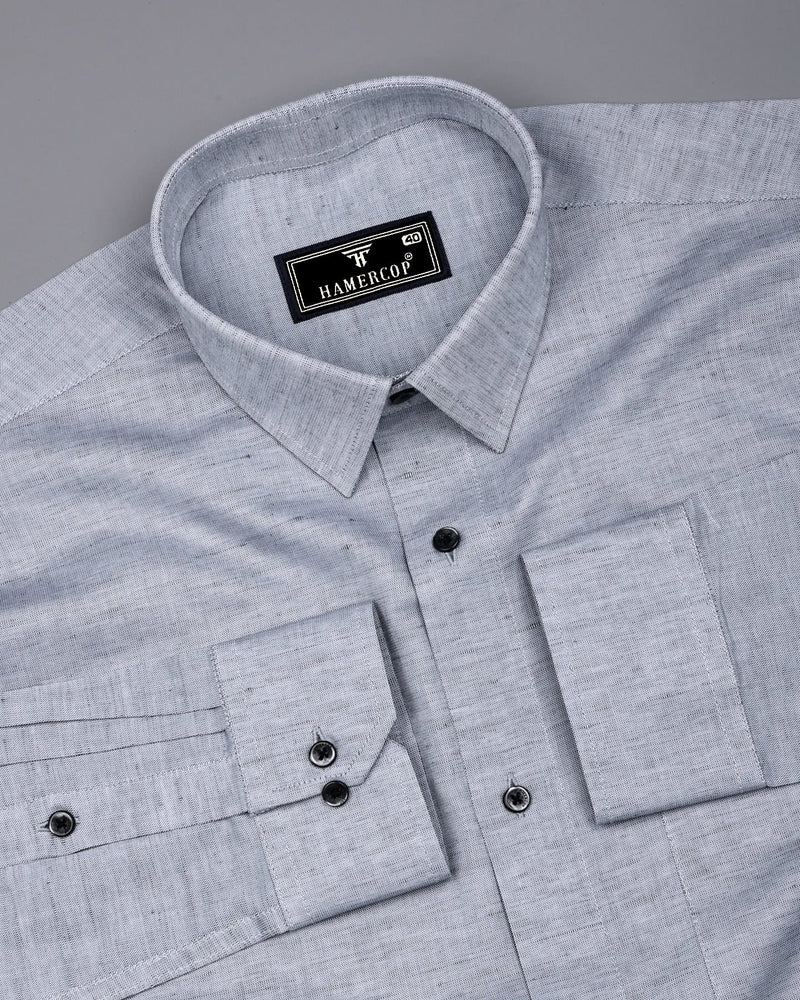 Osaka Gray Luxurious Linen Cotton Formal Shirt