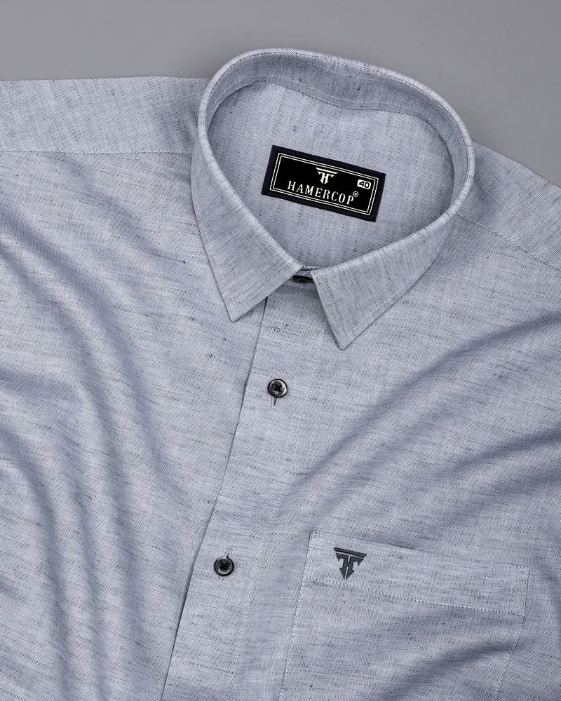 Osaka Gray Luxurious Linen Cotton Formal Shirt