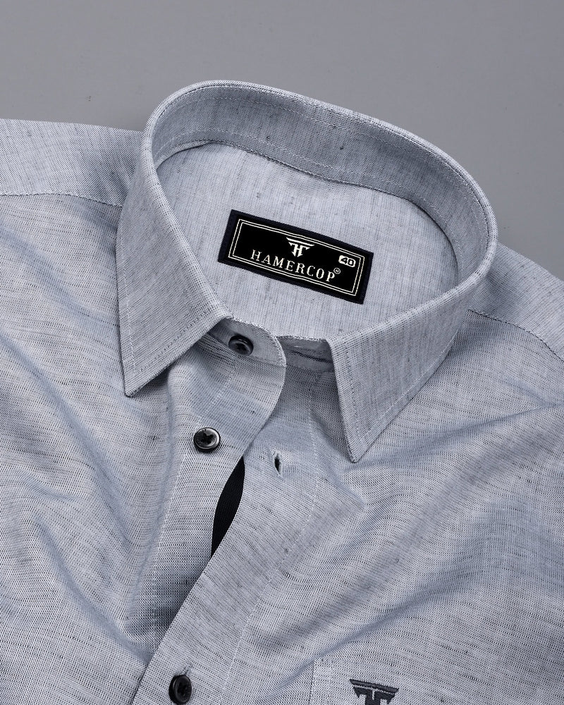 Osaka Gray Luxurious Linen Cotton Formal Shirt