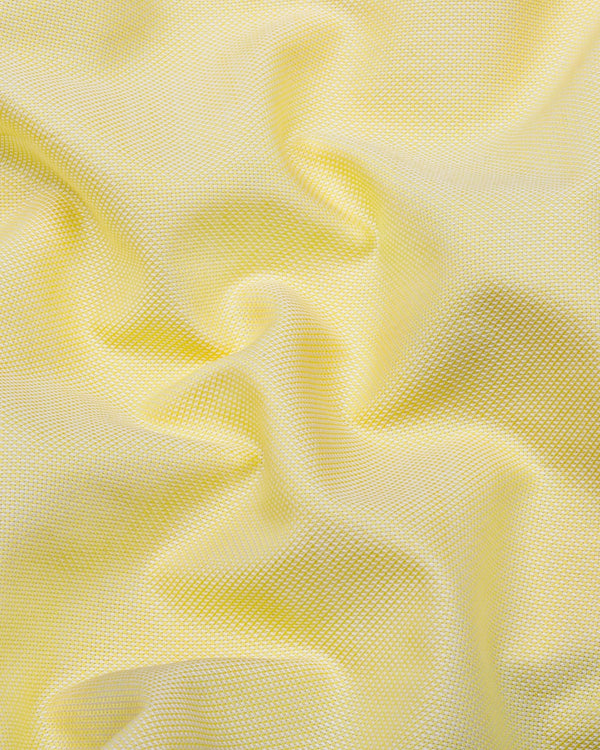 Laser Lemon Yellow Solid Dobby Cotton Shirt